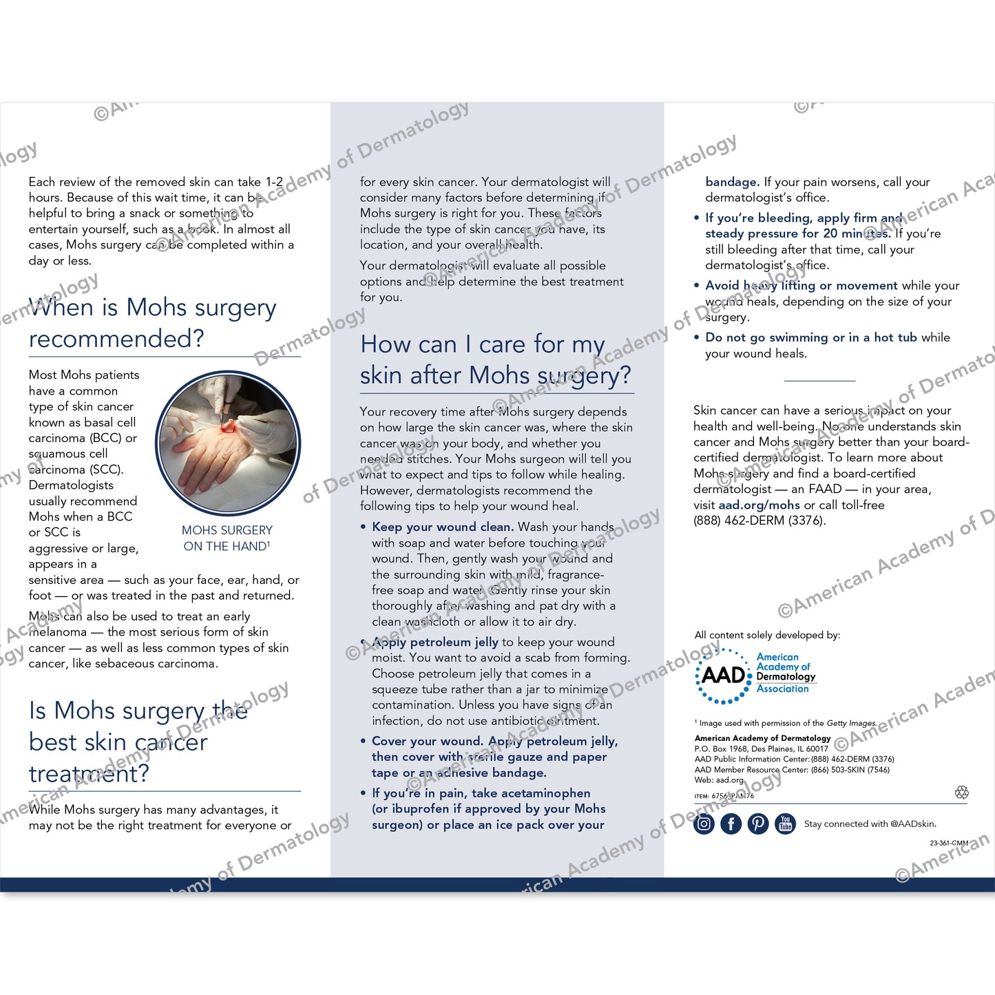 Mohs Surgery Pamphlet