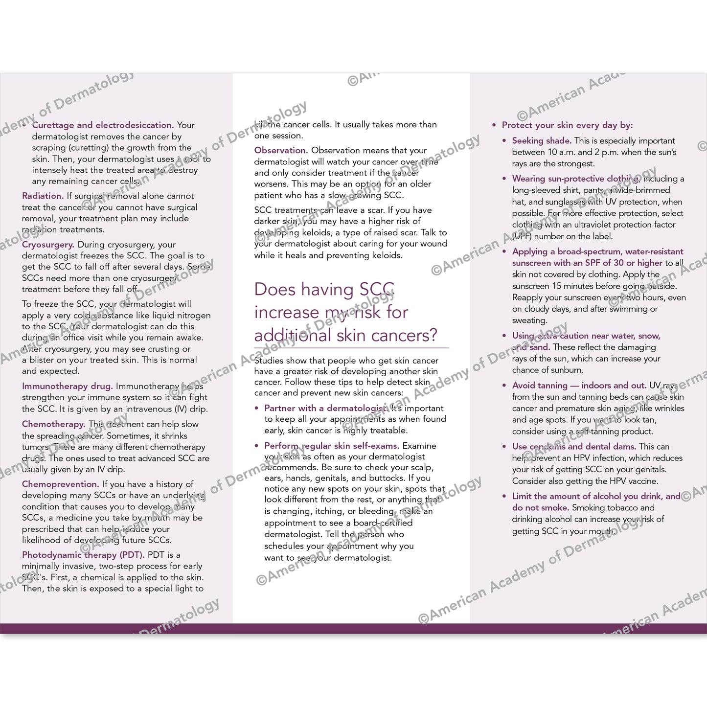 Squamous Cell Carcinoma Pamphlet