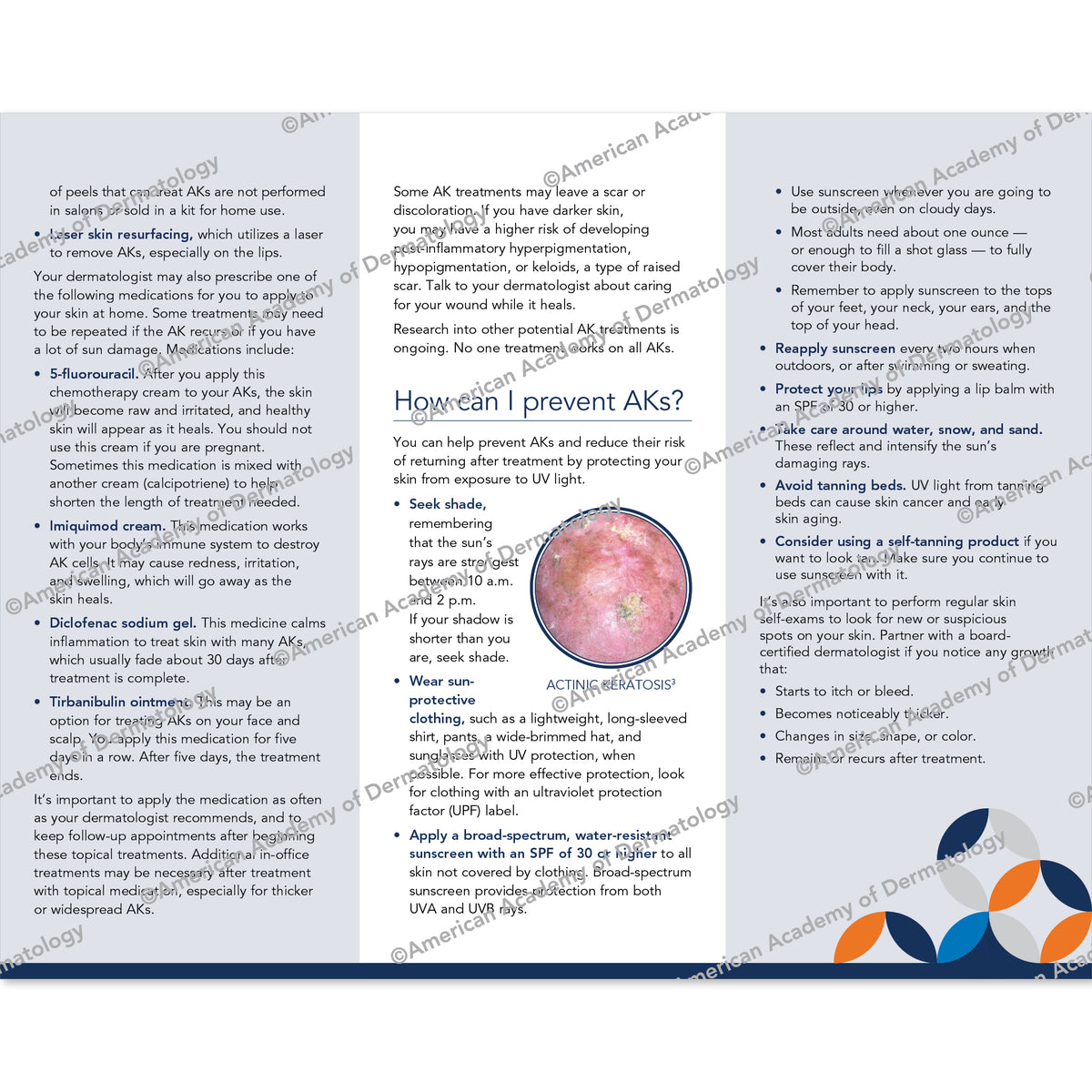 Actinic Keratoses Pamphlet