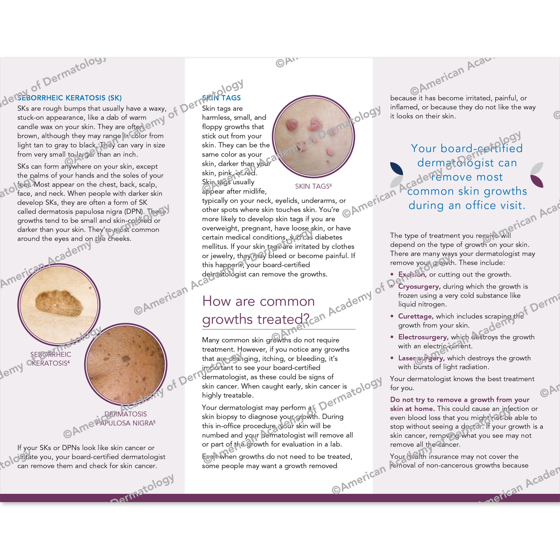 Common Growths Pamphlet