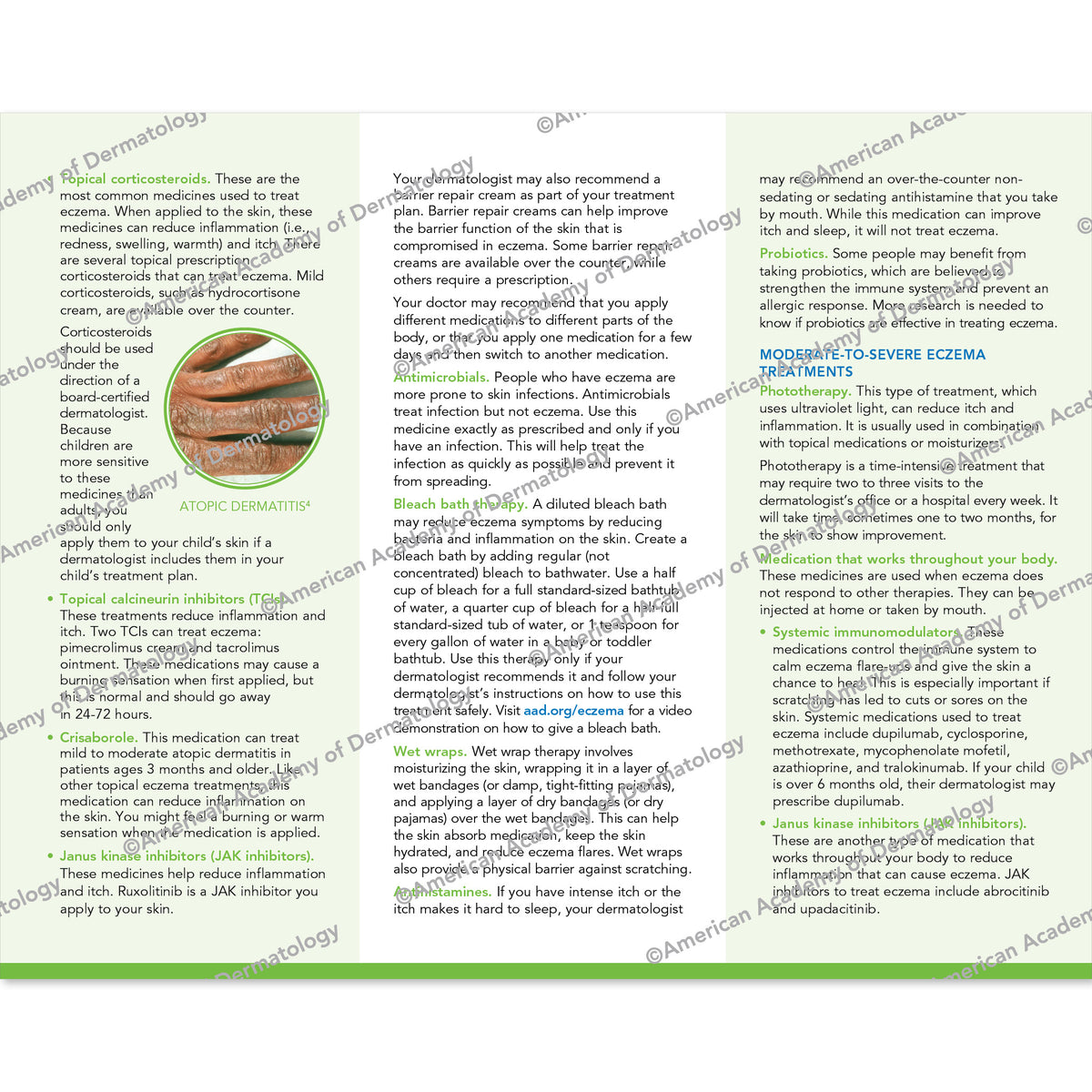 Eczema / Atopic Dermatitis Pamphlet