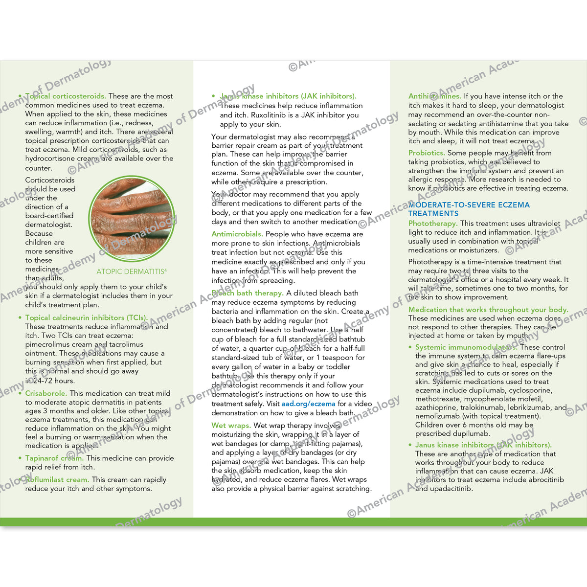 Eczema / Atopic Dermatitis Pamphlet