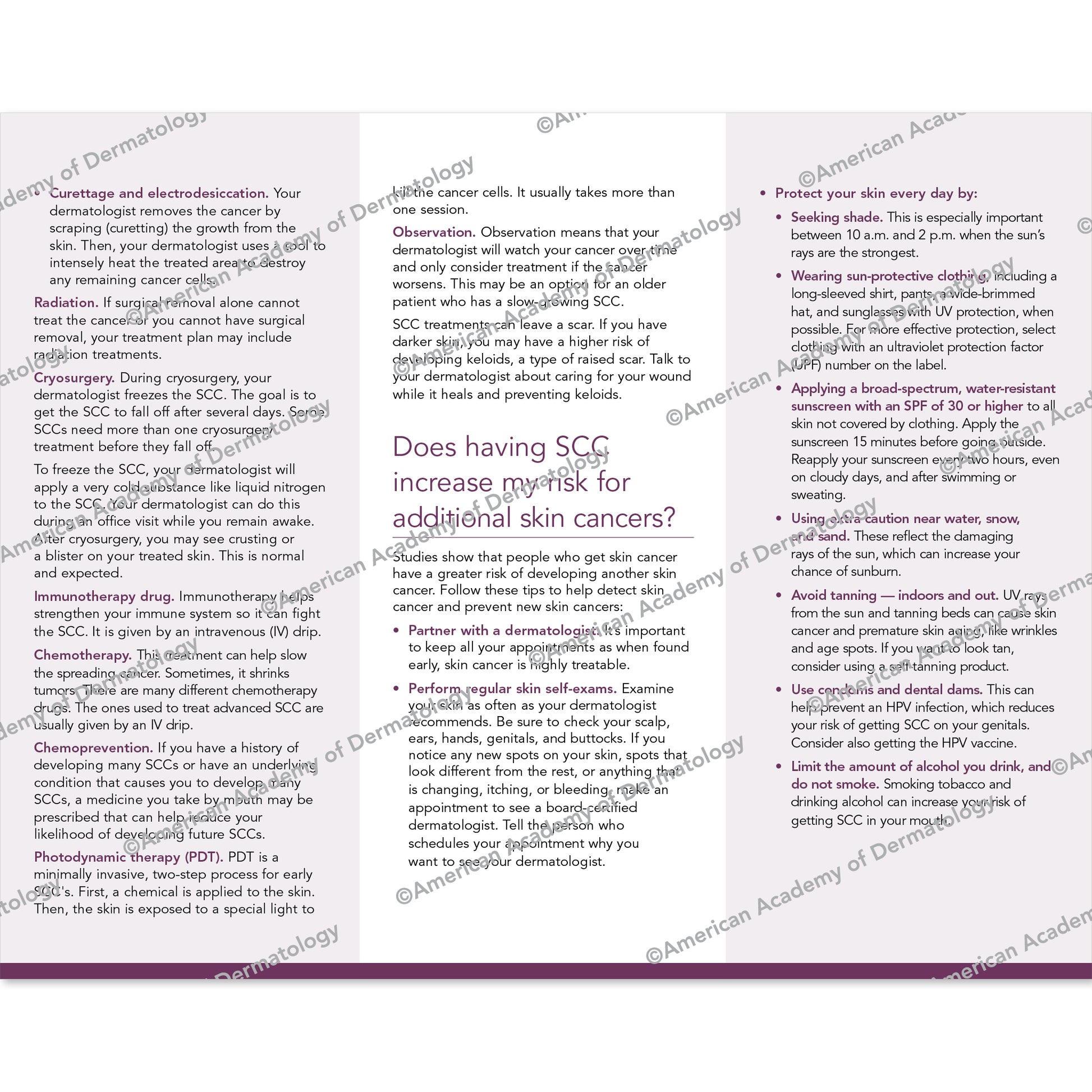 Squamous Cell Carcinoma Pamphlet