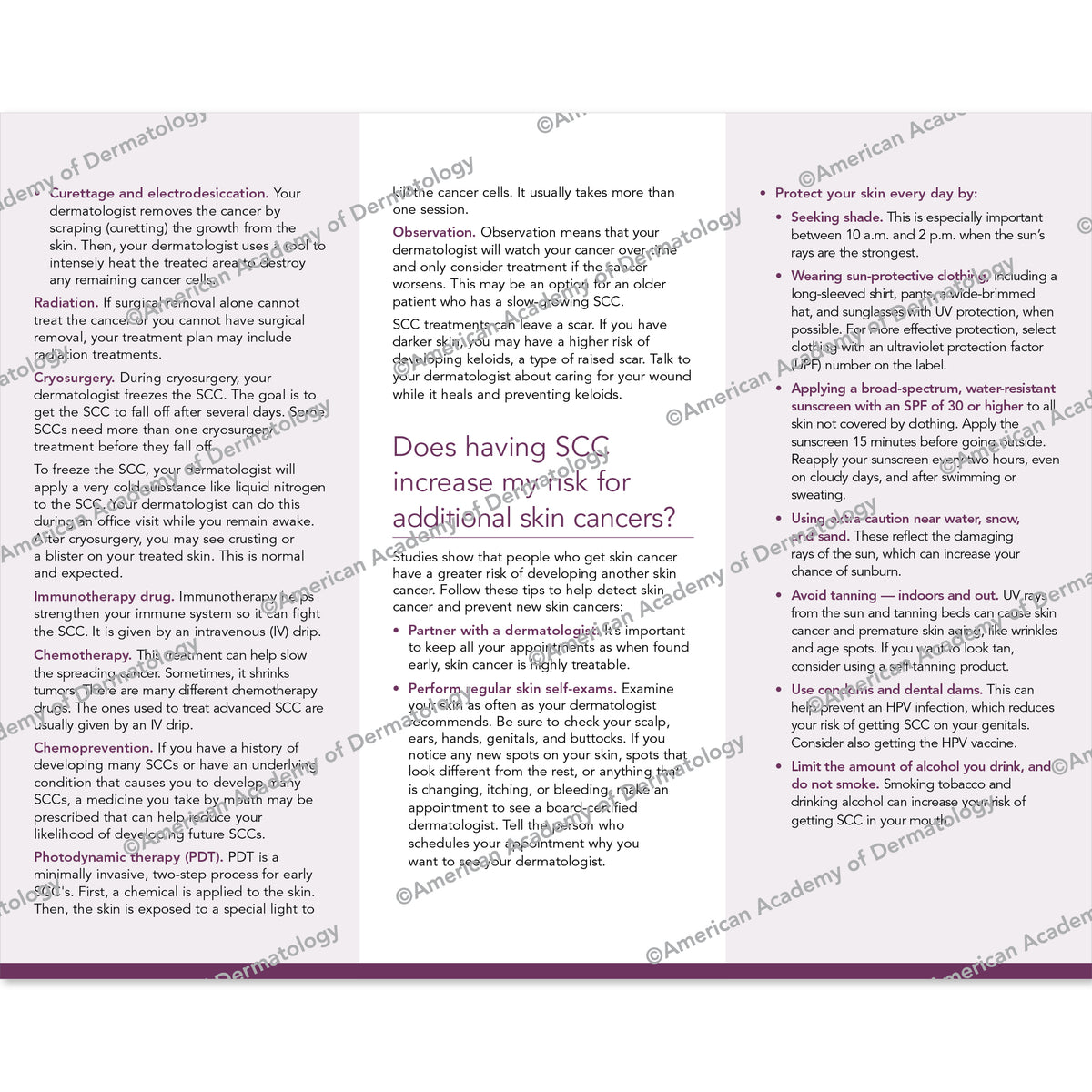 Squamous Cell Carcinoma Pamphlet