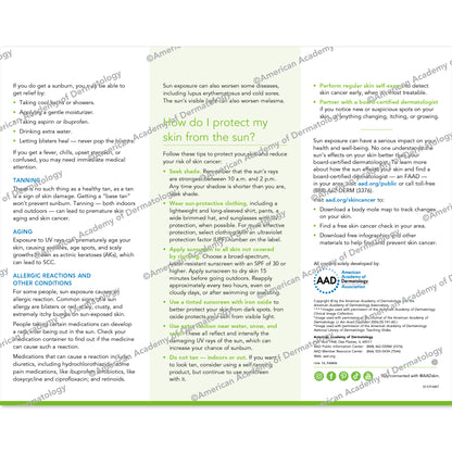 The Sun & Your Skin pamphlet by AAD. 