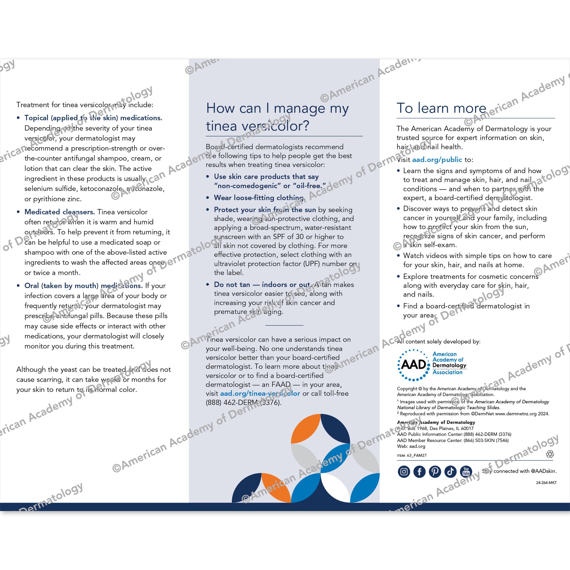 Tinea Versicolor Pamphlet