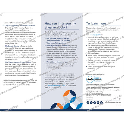 Tinea Versicolor Pamphlet