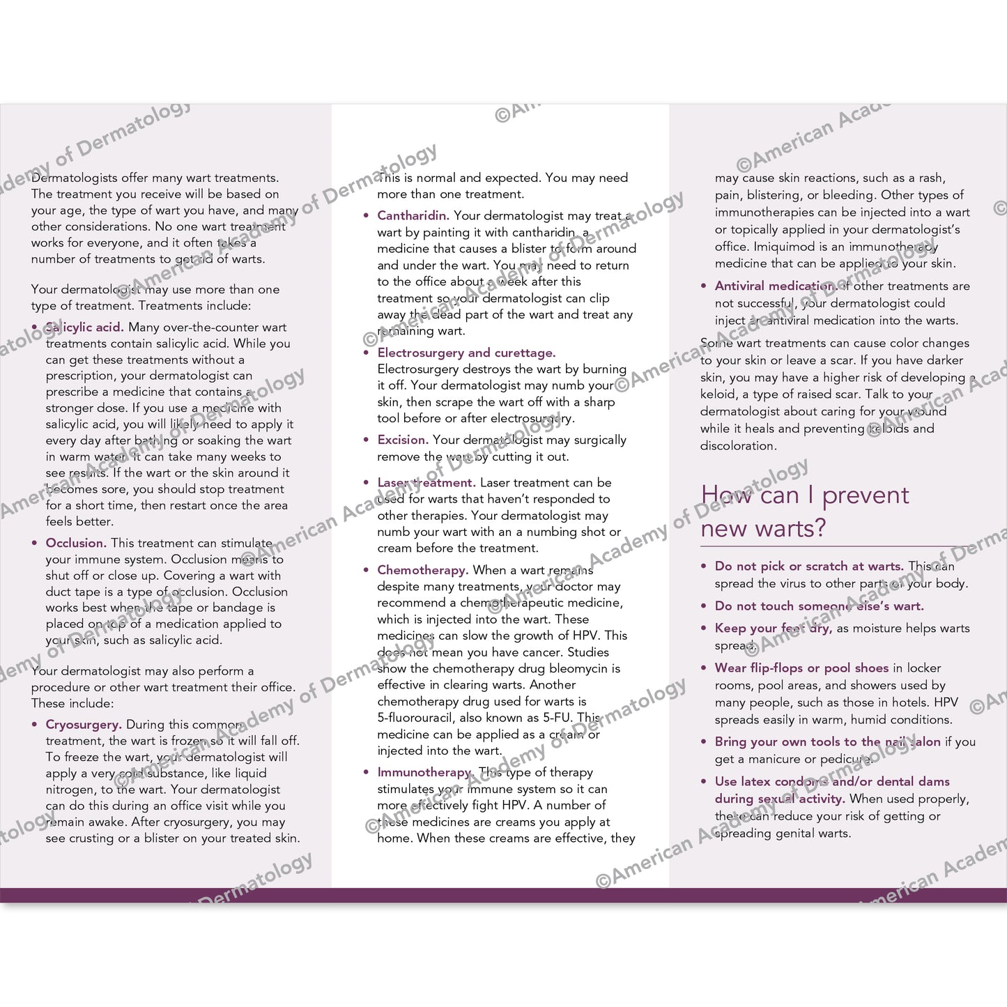 Warts Pamphlet