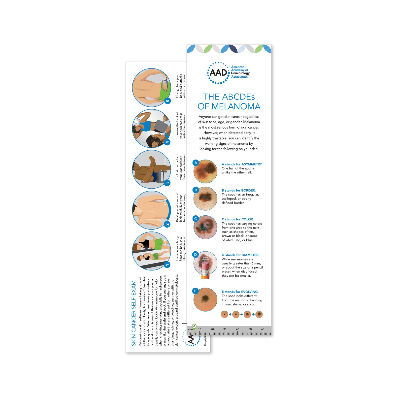 The ABCDEs of Melanoma Bookmark  for your patients