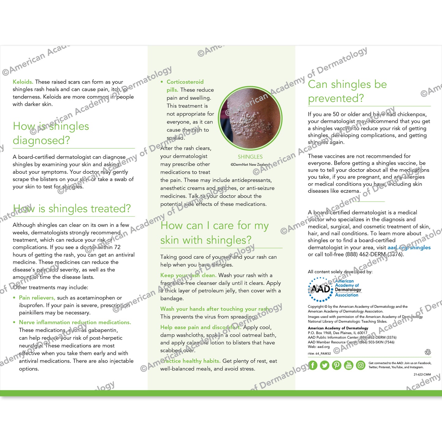Herpes Zoster (Shingles) Pamphlet